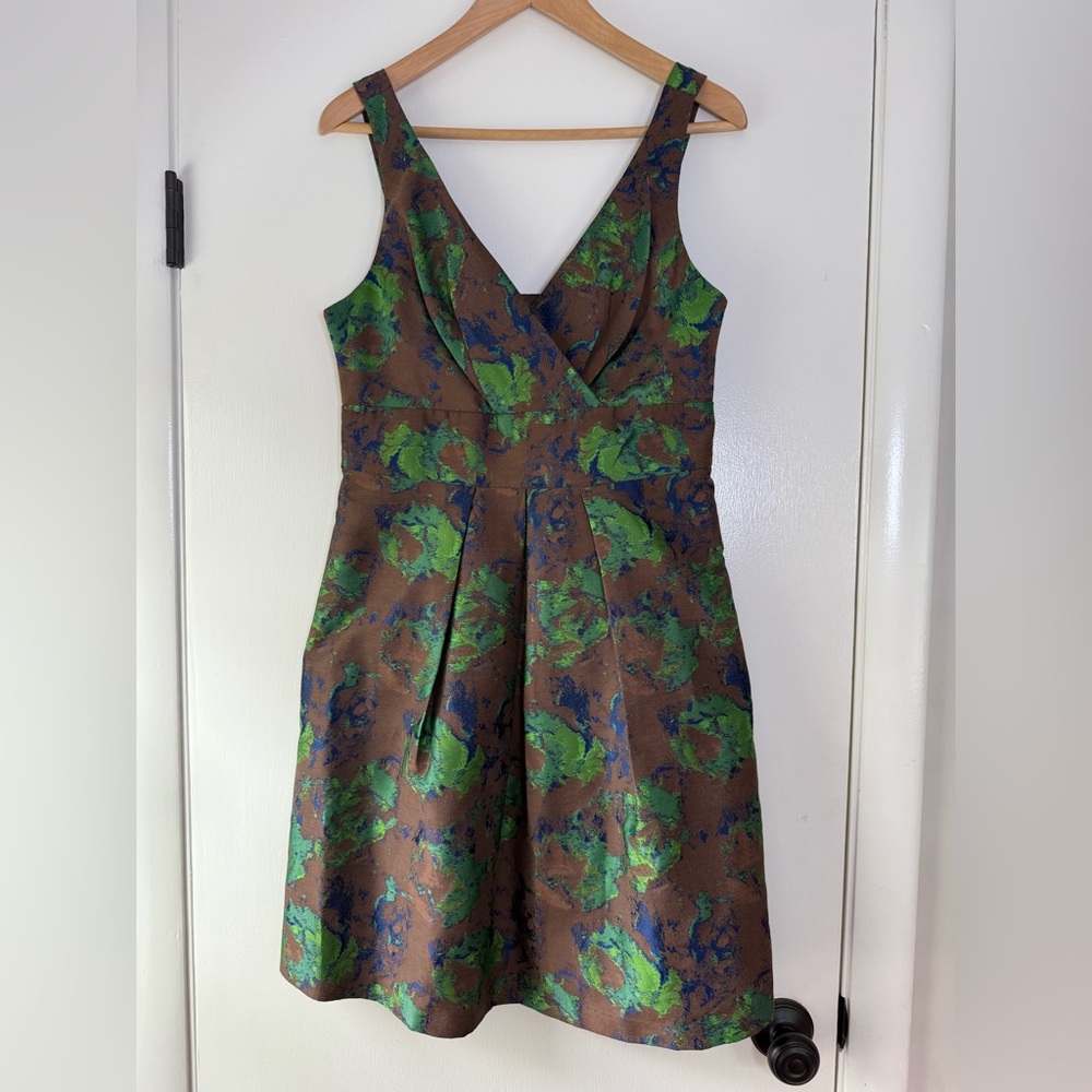 Eva Franco Anthropologie Fit & Flare Dress Preppy Boho Chic Colorful Coquette